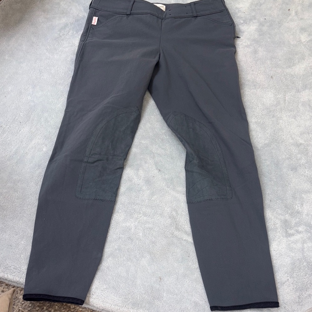 Women's The Tailored Sportsman Dark Gray Performance Riding Pants sz 28